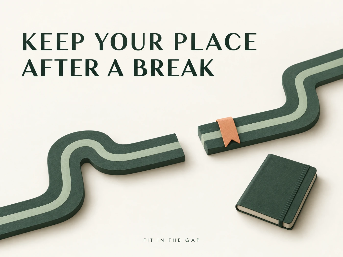 Keep your place after a break: a bookmark marks the continuation of a path after a gap